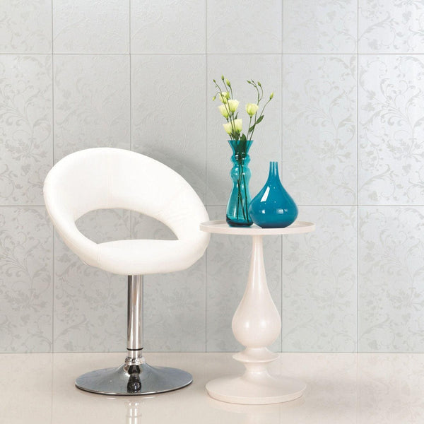 Beauville Silver Decorative Glass Wall Tile