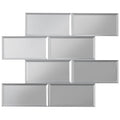Bevel mirror brick mosaic featuring silver mirrored brick tile mosaic for decorative wall surfaces