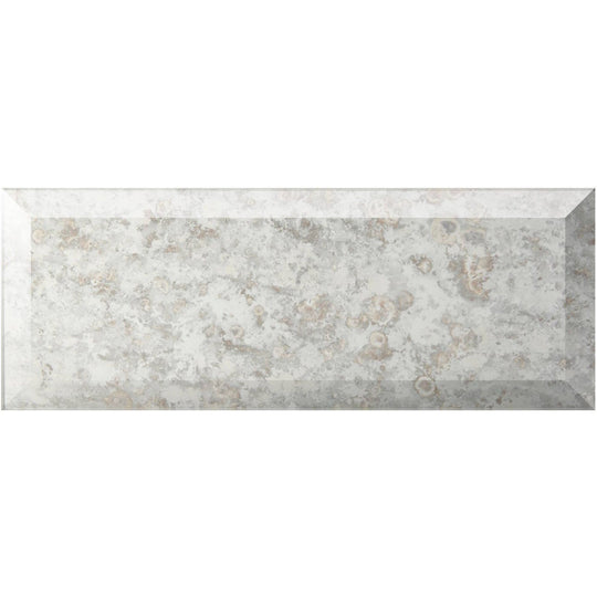 Bevelled Brick Antique Mirror White