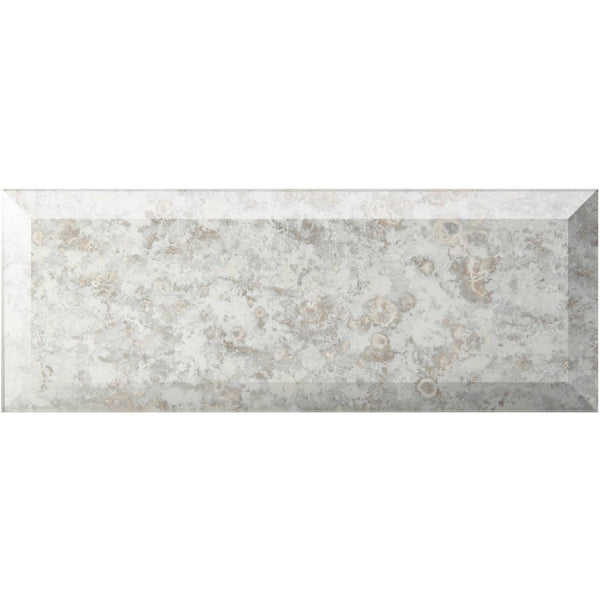 Bevelled Brick Antique Mirror White