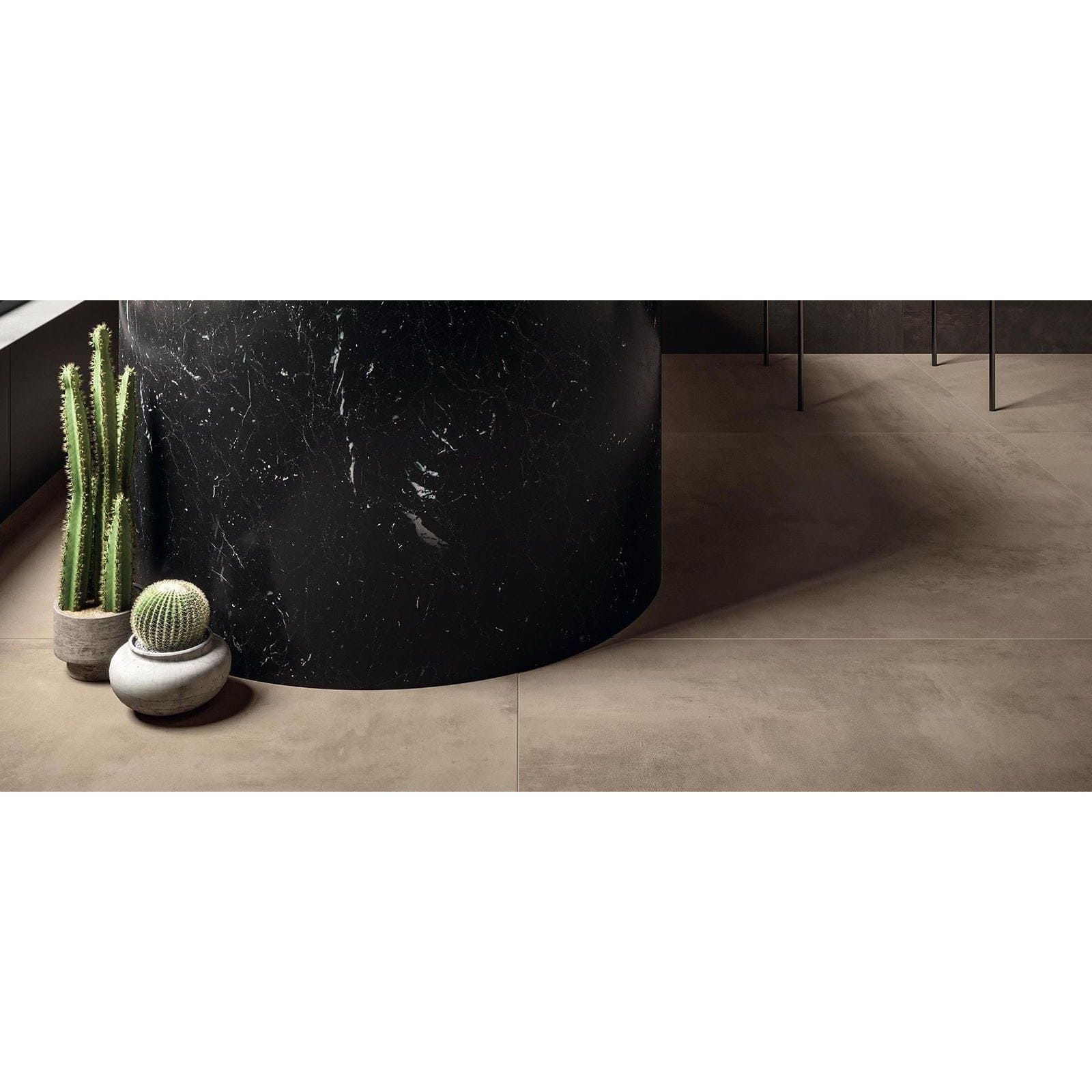 Black marble countertop boost clay matt 60 x 60cm with subtle white veining for elegant surface use