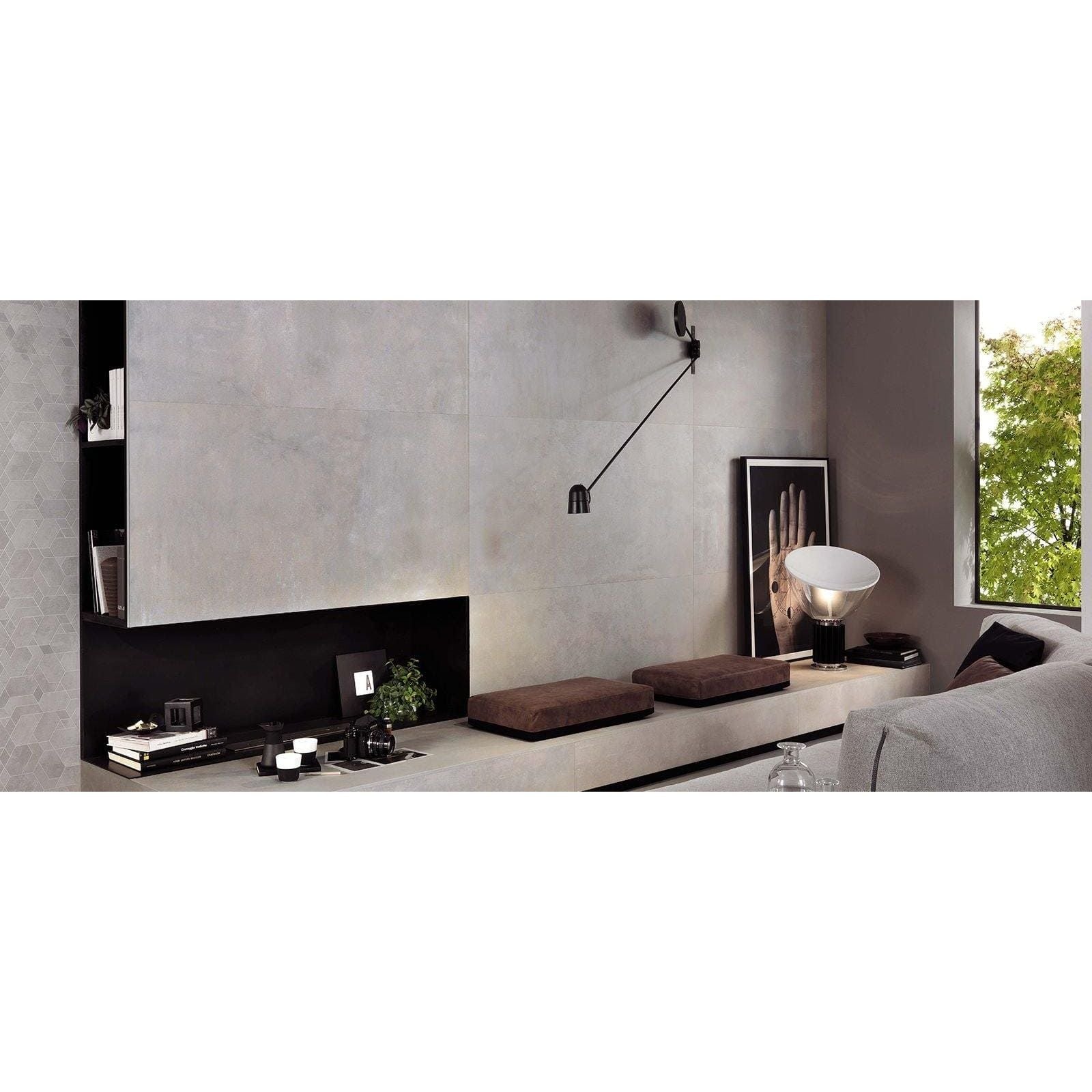 Modern minimalist wall-mounted lamp boost pearl matt 30 x 60cm with sleek black arm and white bowl-shaped shade