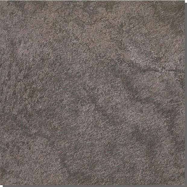Bravestone Outdoor earth 20mm dark gray textured tile with rough stone-like surface for outdoor use