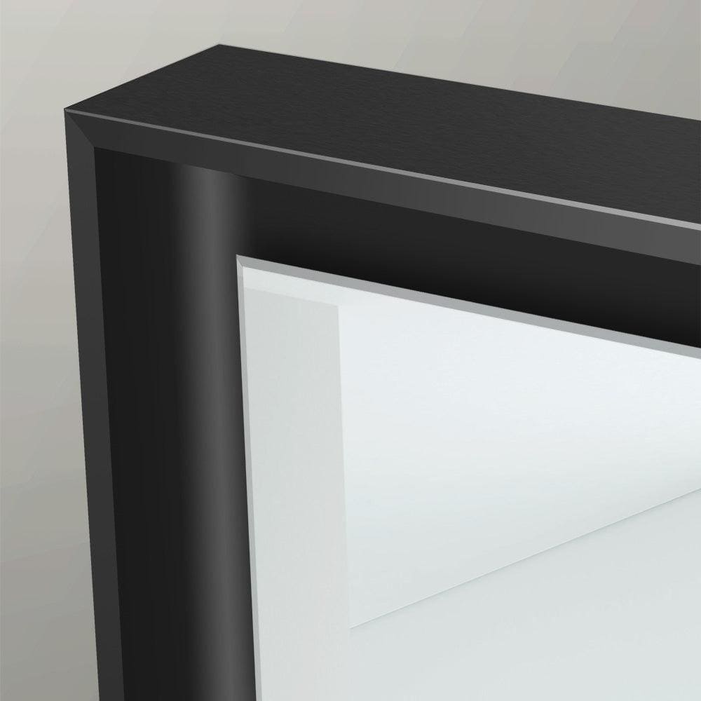 Black-framed Brooklyn mirror 140 with sleek modern design and reflective glass surface for stylish home decor