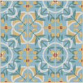 Cabana porcelain sicily ceramic tiles with blue and yellow floral pattern and white outlines for wall or floor use