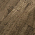 Dark brown canaiolo rovere hardwood flooring with natural wood grain pattern and subtle knots