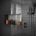 Clay Smoke Ceramic Glazed Wall Tile 65x130mm black glazed wall tiles with a black showerhead