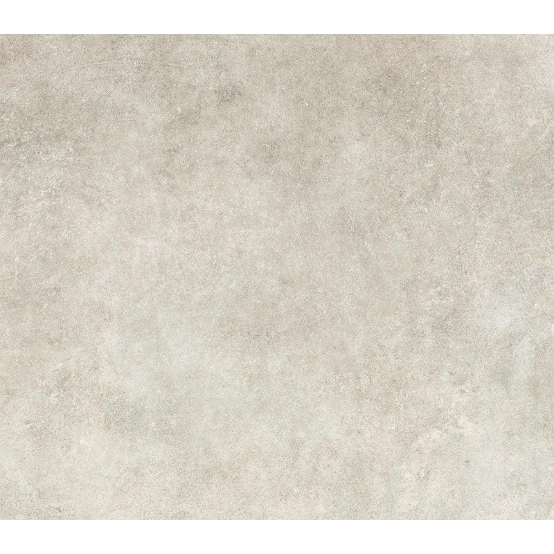 Gray concrete-effect tile codec white matt 60 x 60cm with textured mottled surface for flooring and walls