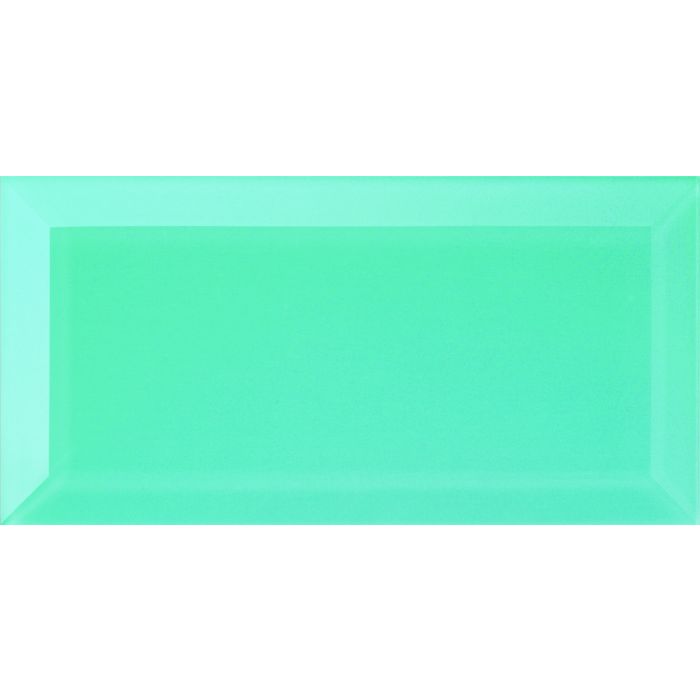 Columbia Clear Bevel Glass mint green clear bevelled glass tile with a glossy finish