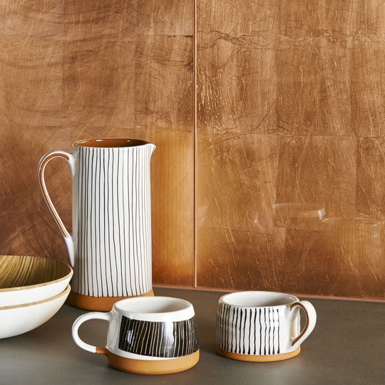 Copper Leaf Decorative Glass Wall Tile