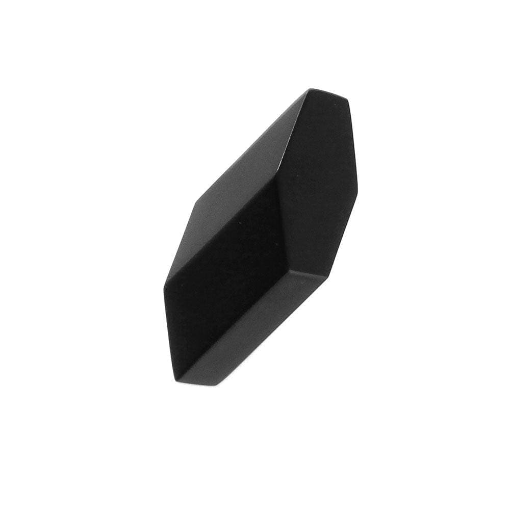 Dexter hook black toggle closure in black matte finish with angular geometric facets for secure fastening