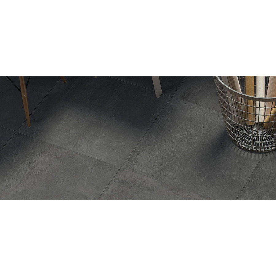 Direction Dark Matt 60 x 60cm shown as flooring