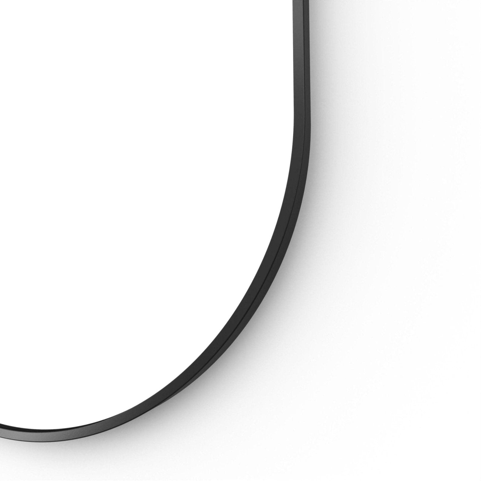 Black-framed oval docklands capsule mirror with sleek minimalist design perfect for modern interiors