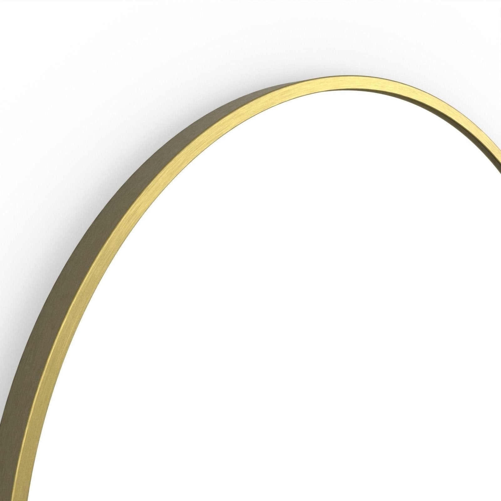 Gold-toned oval Docklands Capsule Mirror with sleek minimalist brushed brass frame for modern decor