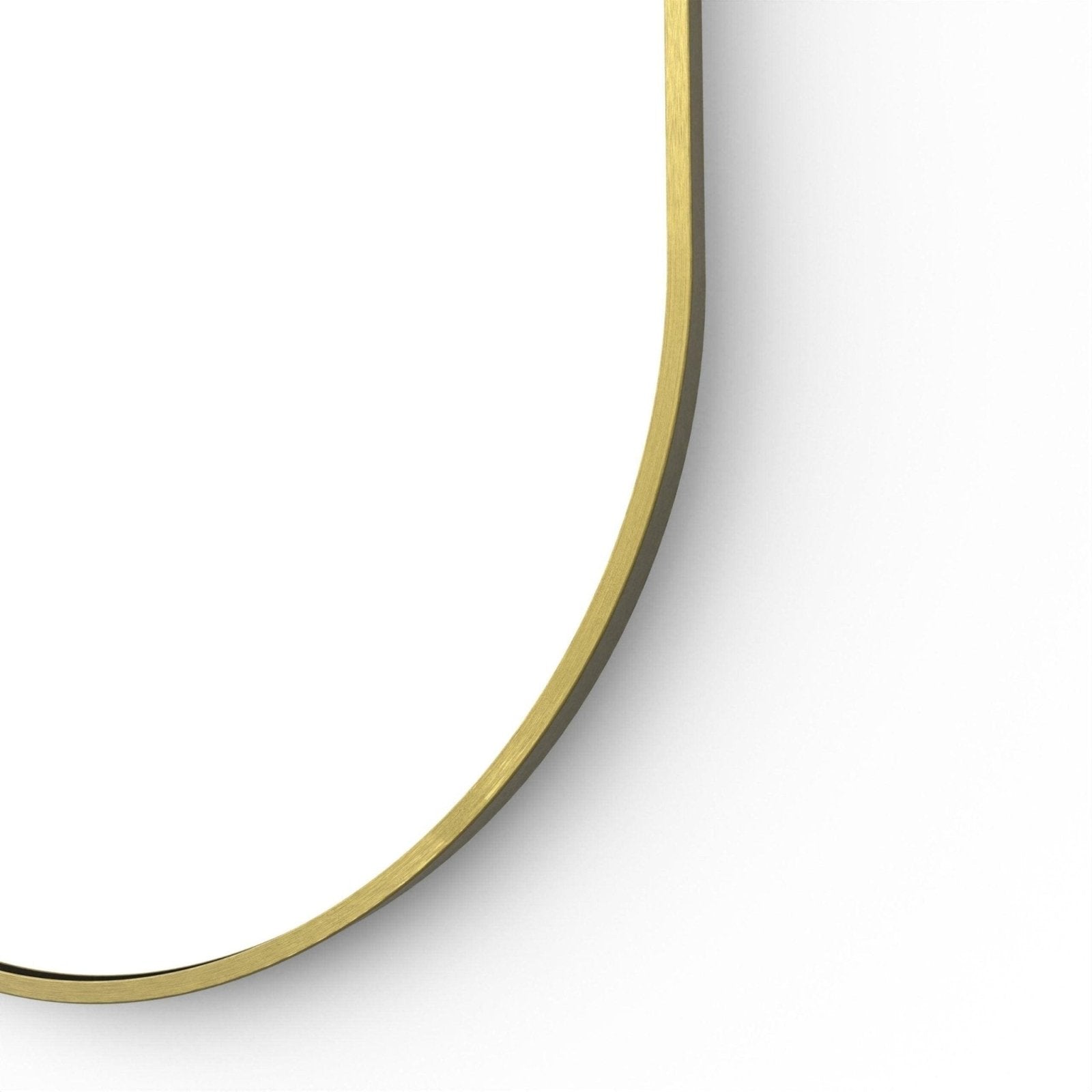Gold-toned docklands capsule oval mirror with a sleek minimalist brushed brass frame