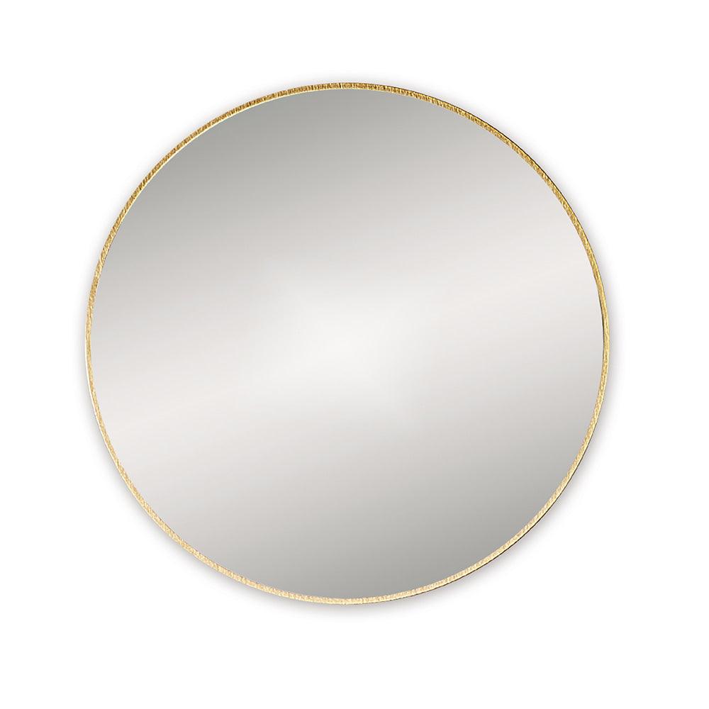 Circular docklands round mirror 60cm with a textured brushed brass gold frame for stylish wall decor