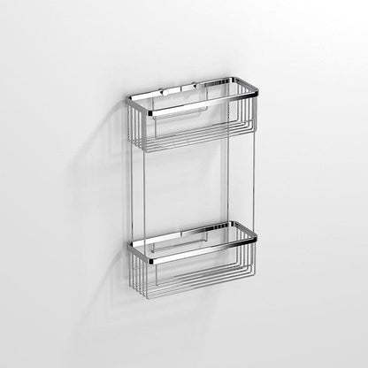 Double Rectangular Shower Basket Chrome