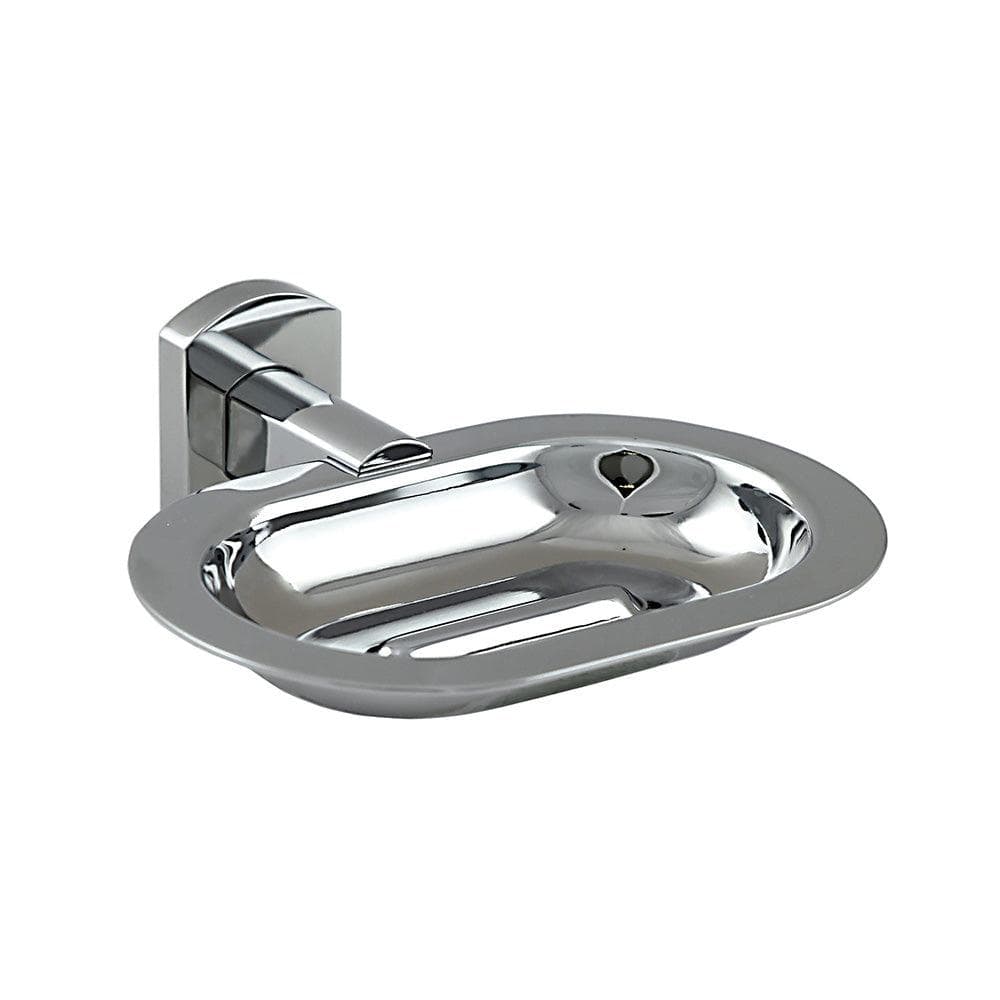 Edera plus metal soap dish chrome with chrome finish sleek modern oval design and wall mounted bracket