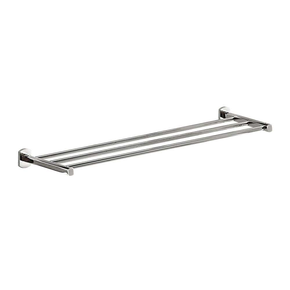 Ederea towel rack no arm chrome double-tier towel rack with sleek modern design and chrome finish