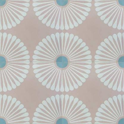 Encaustic Cement Pink Daisy - Hyperion Tiles