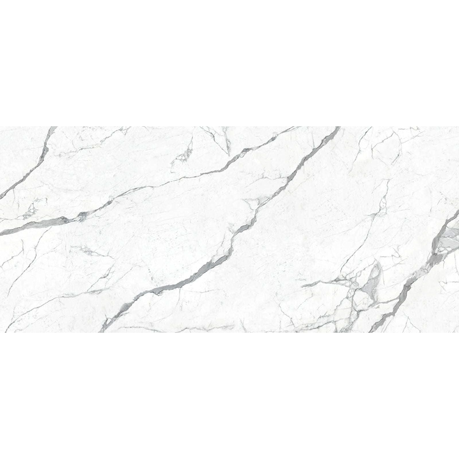 Energy stone superiore statuario 30 x 60cm white marble effect tile with elegant gray veining