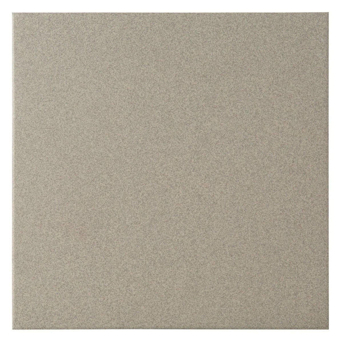 A square matte finished flat steel grey tile with subtle speckled texture in a neutral gray tone