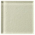 A square translucent galatea metallica glass tile with subtle texture and soft silver sheen