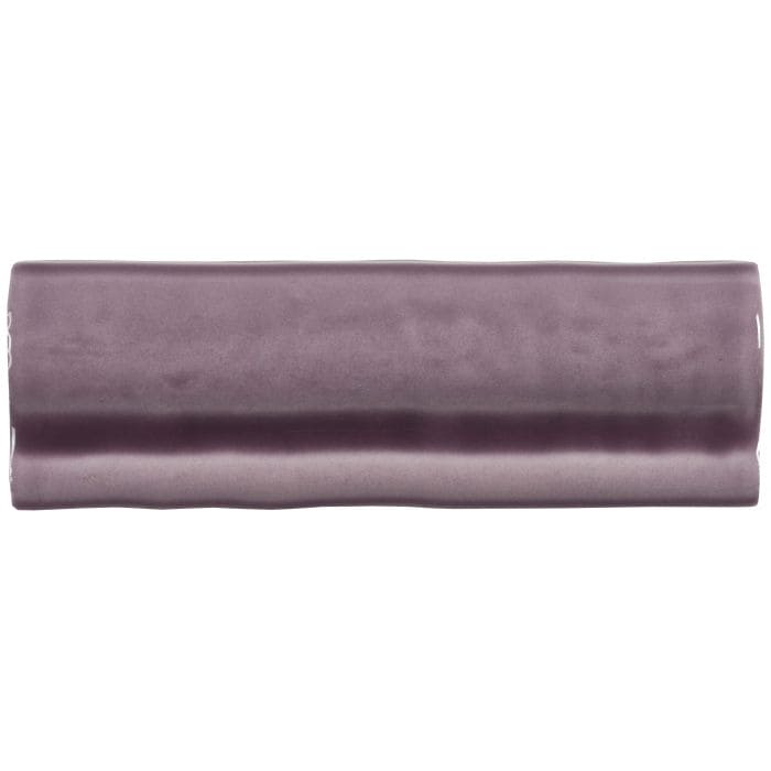 Purple ceramic tile with matte finish and subtle texture from glen torus moulding collection