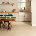 Beige ceramic kitchen floor tiles hartland abbey 600 x 300mm with a subtle matte finish