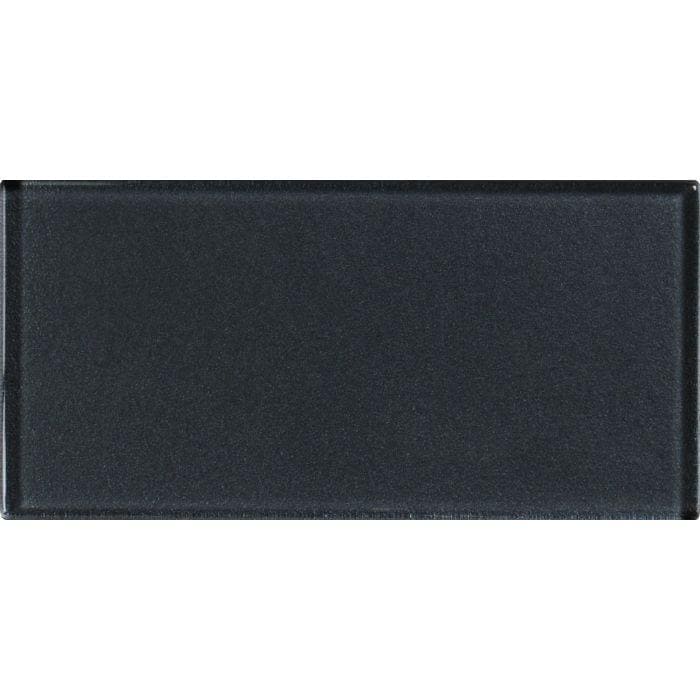 Black rectangular tile with matte slightly textured surface from hera metallica brick collection