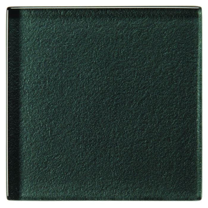 Hermes Metallica Glass dark green ceramic tile with matte textured surface and slightly raised edges