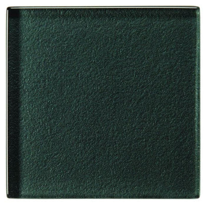Hermes Metallica Glass dark green glass tile with a matte textured surface