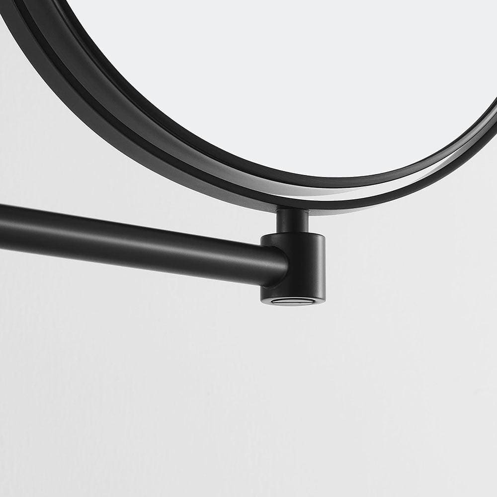 Hutton reversible 5X magnifying wall mirror black with adjustable black matte finish and sleek modern design