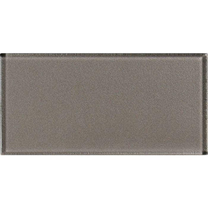 Hypnos Metallica Brick rectangular grey matte metallic glass tile with a textured surface