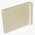 Cream-colored smooth plastic corner bead for internal half tile wrapping piece county white finish
