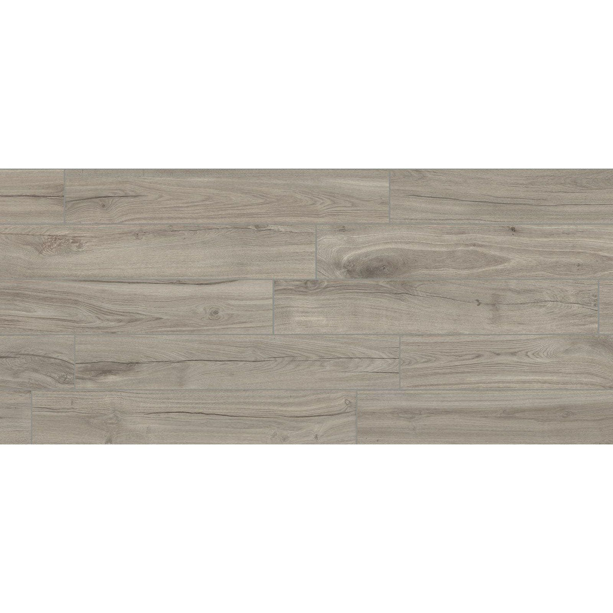 Jurupa cool matt 20 x 120cm grayish wood-plank flooring with subtle natural grain pattern and realistic knots