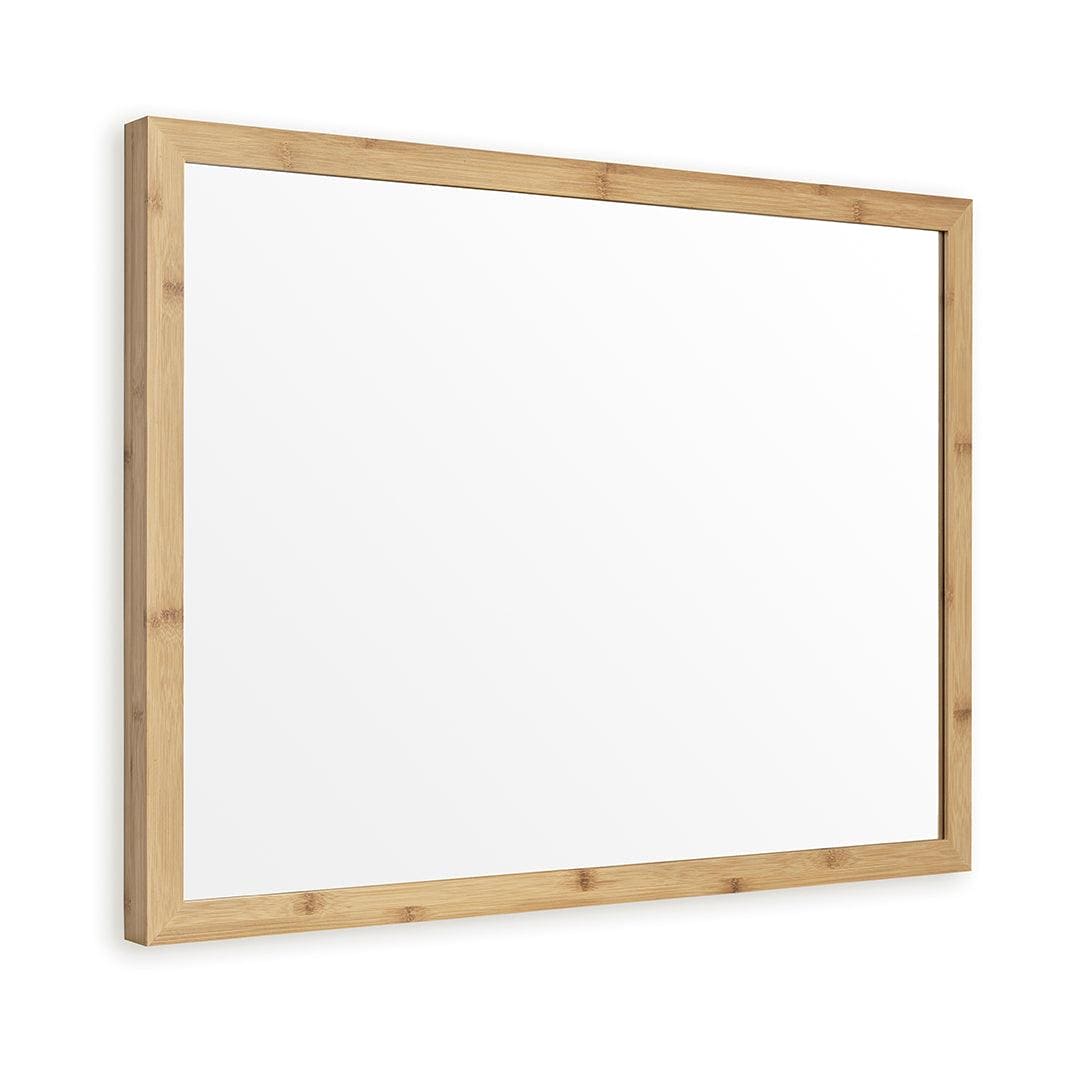 Kenji mirror rectangular 60x80cm whiteboard with light natural bamboo wood frame for versatile wall use