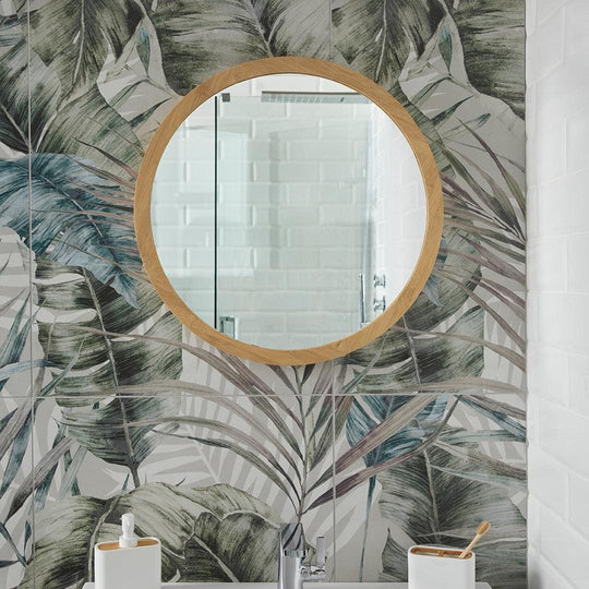 Kenji Mirror Round 80cm in Bamboo - alternate view
