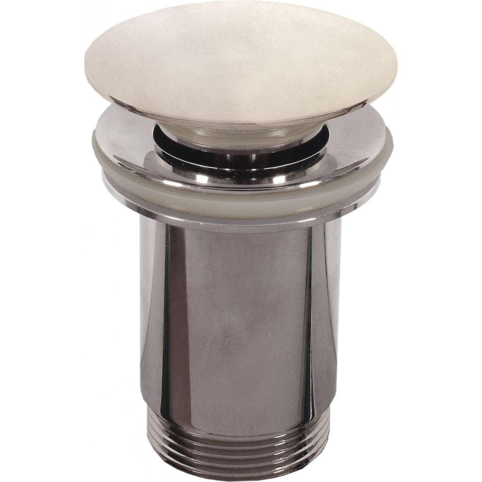 Shiny chrome-finished sink drain with sleek rounded top and threaded base for lavabo berlin bone sink