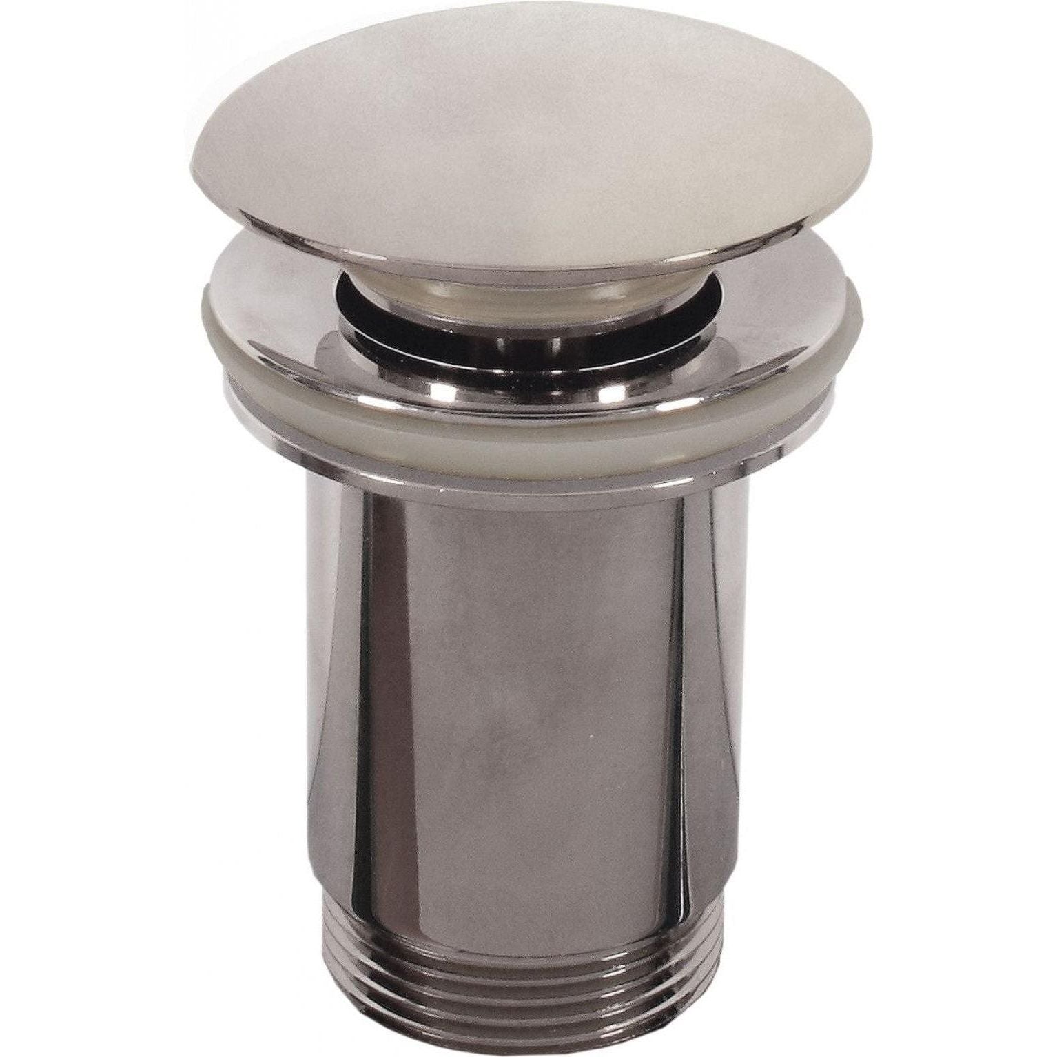 Shiny chrome-finished sink drain with sleek rounded top and threaded base for lavabo berlin grey sink