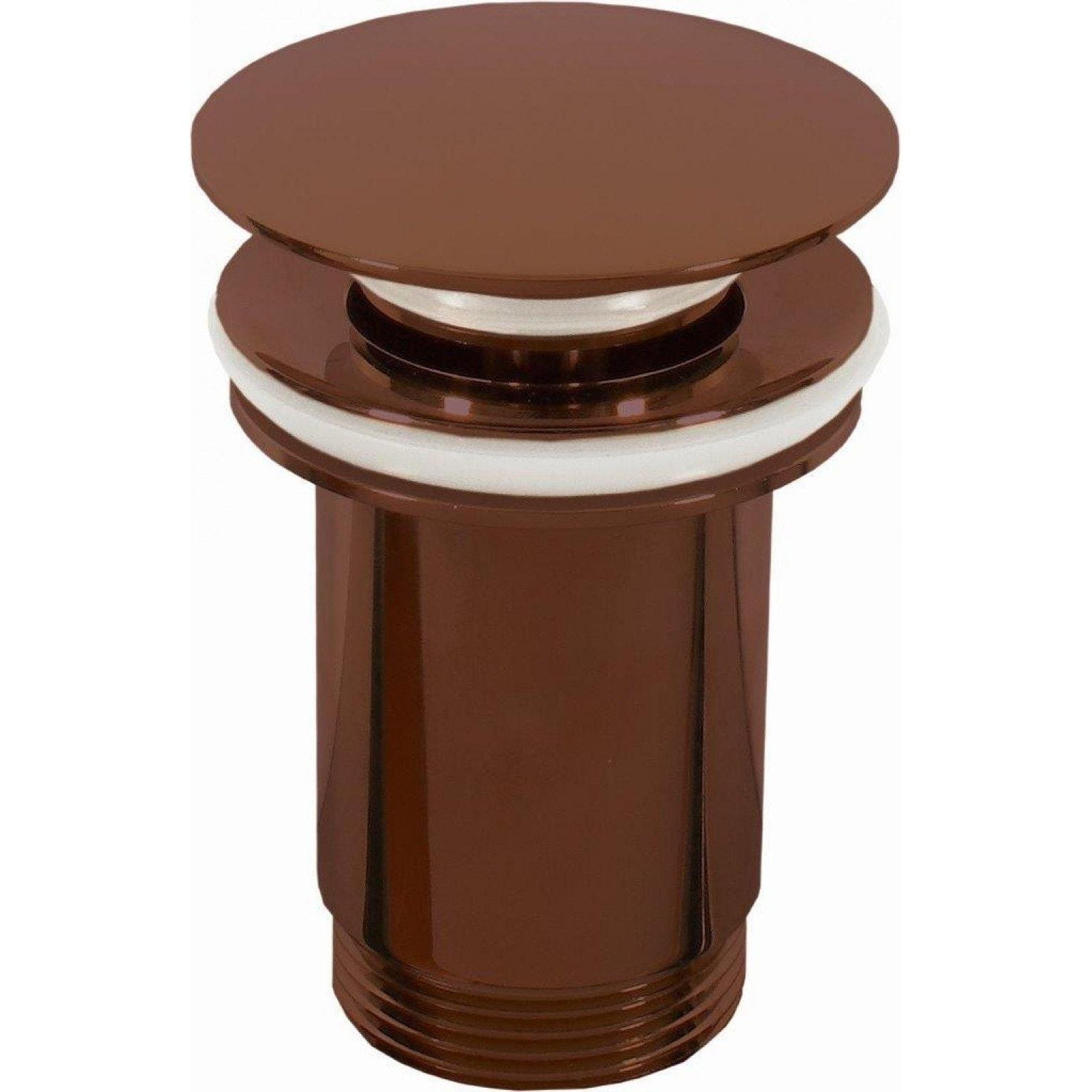 Lavabo extreme duo bronze-finished bathroom sink drain with sleek circular top and white rubber seal for secure fit