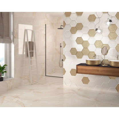 Lavabo Heller White & Gold