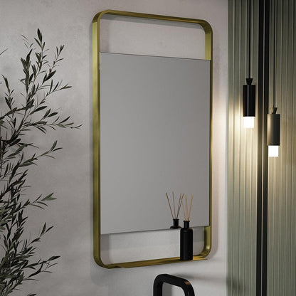 Ludgate Mirror with Shelf 55x100cm Brushed Brass