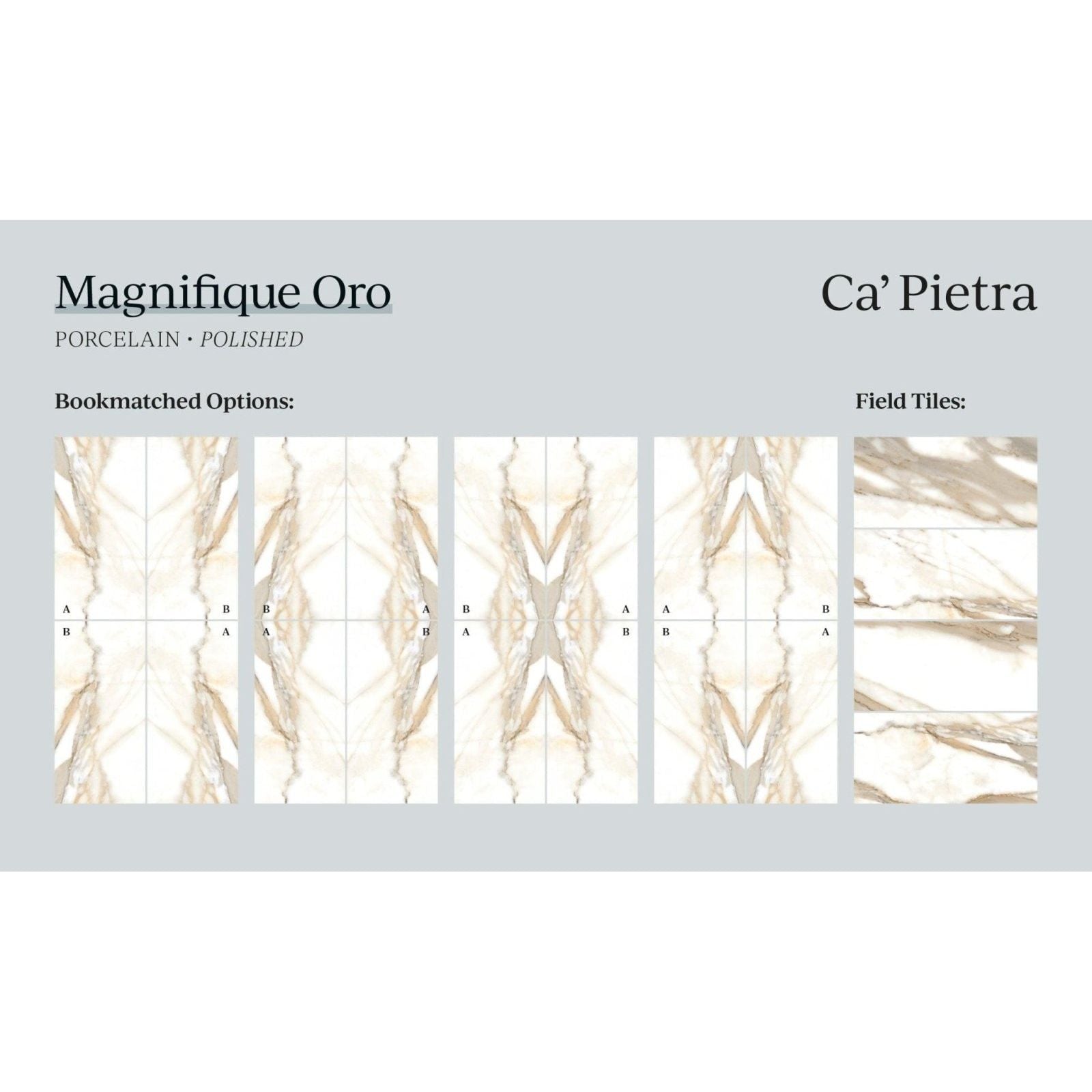Magnifique porcelain oro tiles with polished finish and elegant beige and cream veining patterns