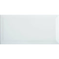 A sleek glossy white rectangular Metro Blanco Gloss ceramic tile with subtle sheen and clean edges
