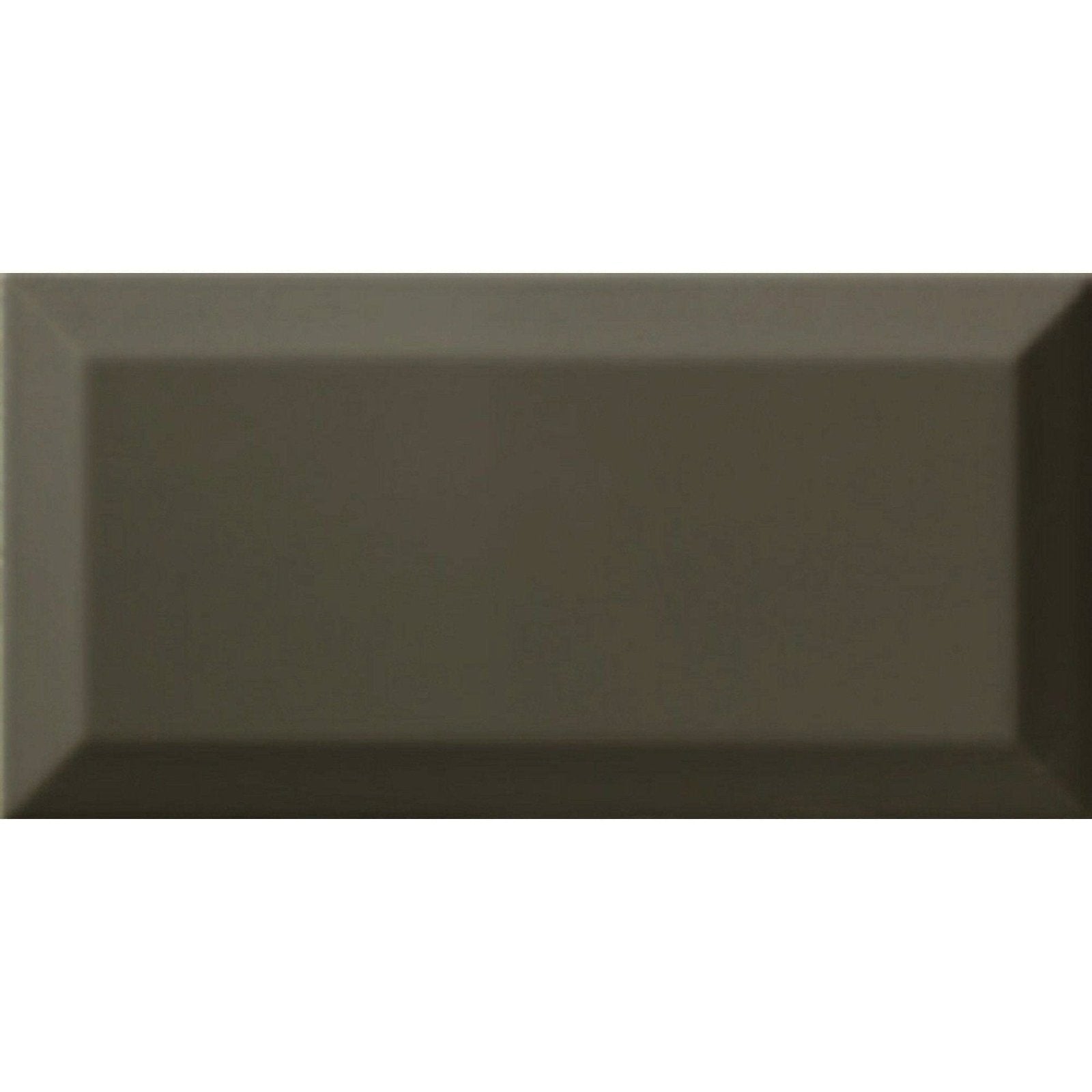 A sleek matte finished rectangular tile in muted taupe with subtle depth from the metro dark grey gloss collection