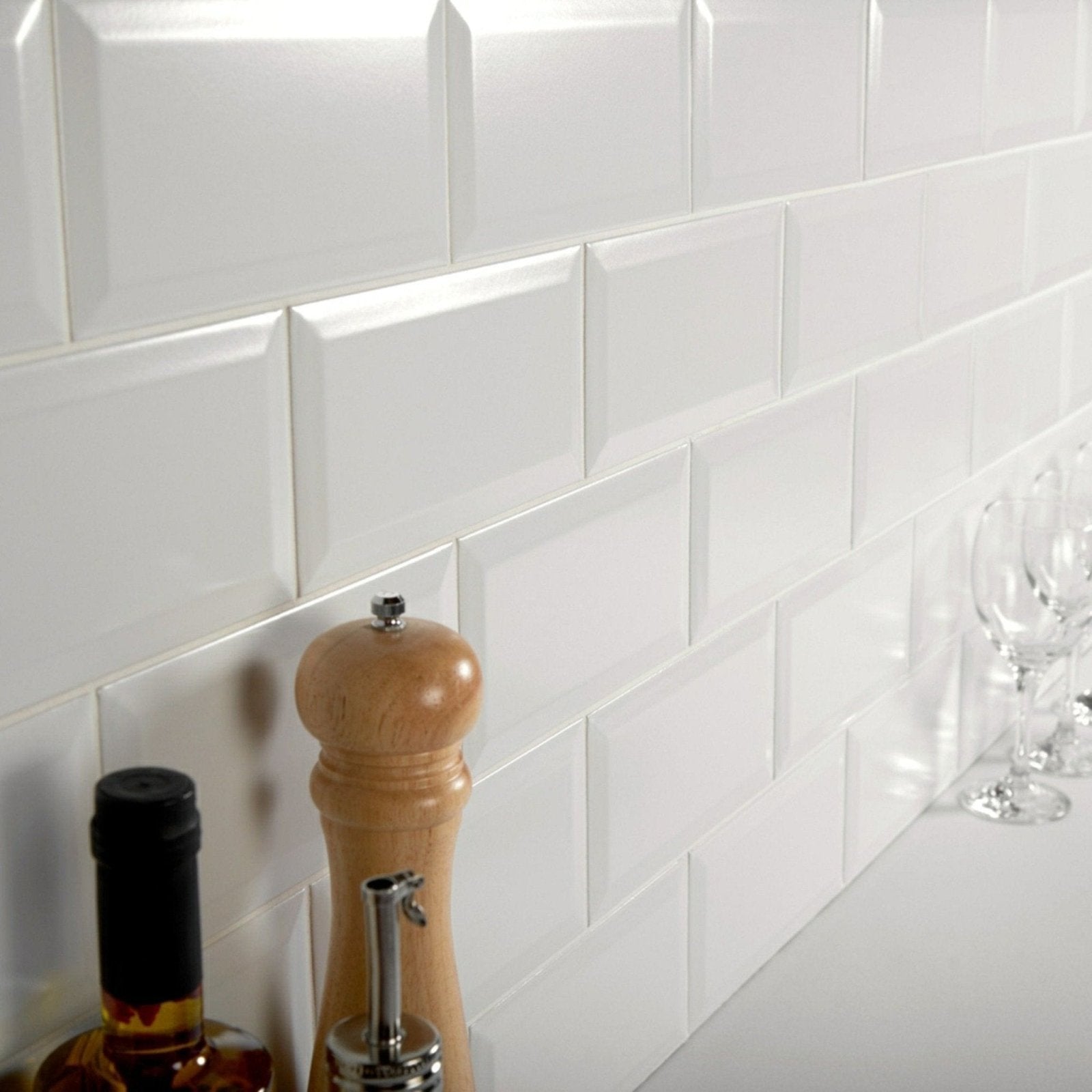 White subway tile backsplash metro matt white with a glossy finish for kitchen and bathroom walls