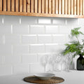 White subway tile backsplash metro matt white with a glossy finish ideal for kitchen and bathroom walls