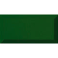 Deep green rectangular metro verde botella gloss tile with glossy slightly raised border for wall or backsplash use