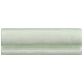 A smooth pale green ceramic mint torus moulding tile with subtle glossy finish and faint engraved lower edge patterns